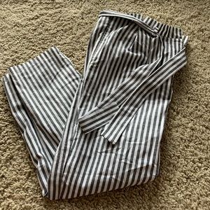 Belted striped pants with tie waist and pockets